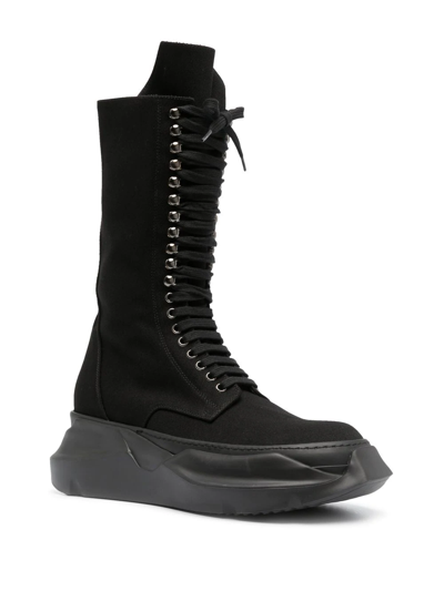 Rick Owens Drkshdw Black Army Abstract Twill Boots In Schwarz
