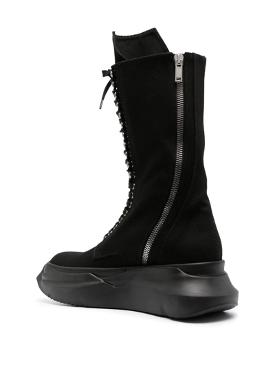 Rick Owens Drkshdw Black Army Abstract Twill Boots In Schwarz