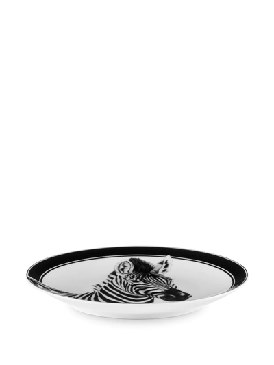 Shop Dolce & Gabbana Zebra-print Bread Plates (set Of 2) In Schwarz