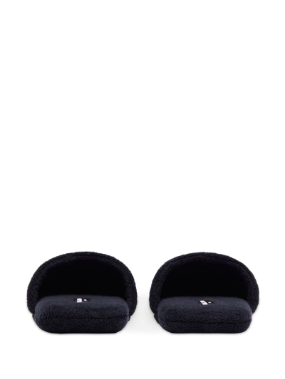 Dolce & Gabbana Zebra-print Terry-cloth Slippers In Schwarz