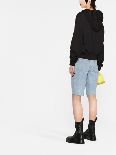 Versace Jeans Couture Logo-print Drawstring Hoodie In Black