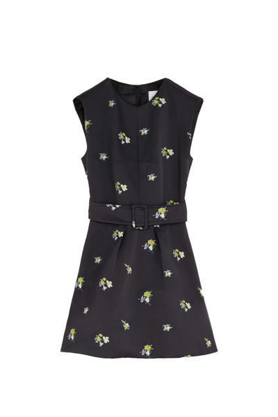 Shop Patou Short Dress With Embroidery In Black