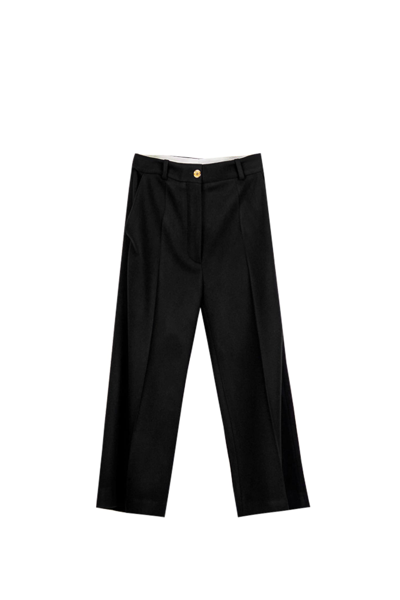 Shop Patou Ionic Wool And Cashmere Pants In Black
