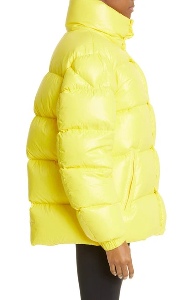 Shop Moncler Dervox Recycled Nylon Down Puffer Jacket In Yellow