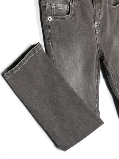Shop Douuod Faded-effect Straight-leg Jeans In 灰色