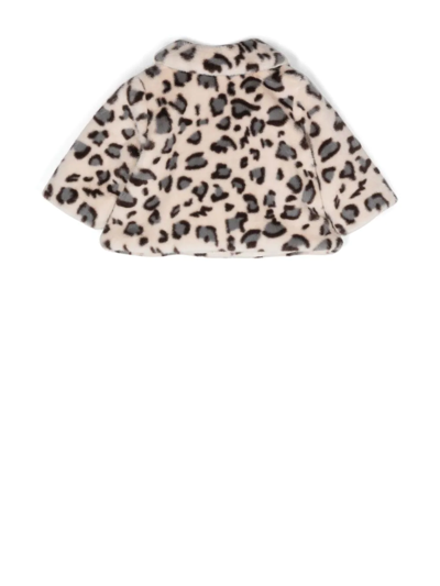 Shop Bonpoint Faux-fur Leopard-print Jacket In 中性色