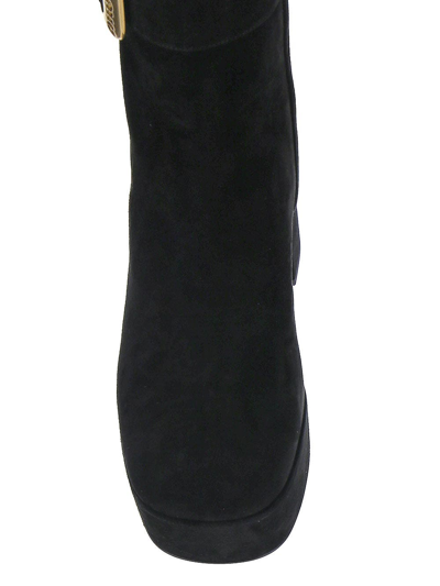 Shop Miu Miu Black Wedge Ankle Boots
