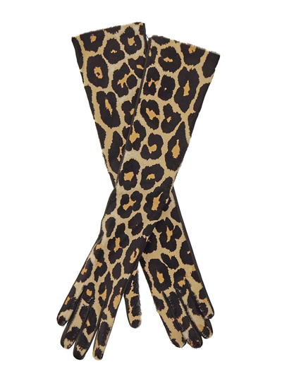 Shop Dries Van Noten Leopard Print Gloves