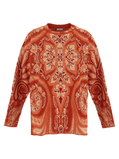 Shop Etro Paisley Sweater In Orange