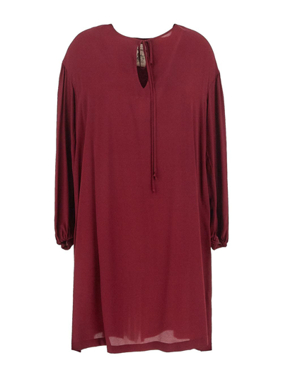 Shop Semicouture Blueberry Long Dress In Red