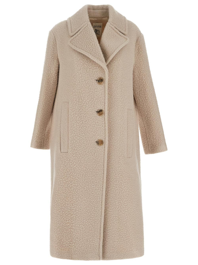 Shop Semicouture Starch Wool Coat In White