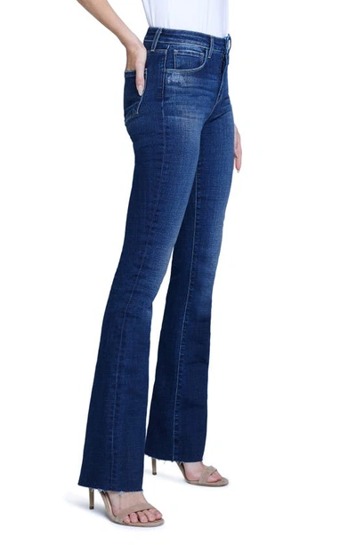 Shop L Agence Ruth High Waist Raw Hem Straight Leg Jeans In Atwood