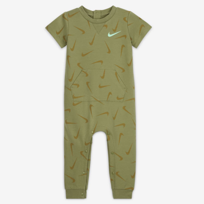 Shop Nike Baby (12-24m) Printed Short Sleeve Coverall In Green