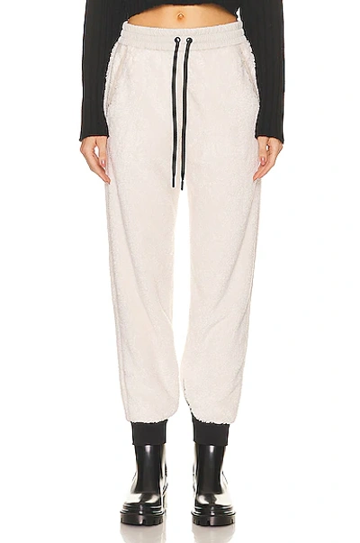 Moncler Textured Tapered-leg Track Pants In White