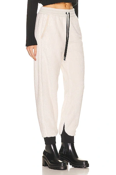 Moncler Textured Tapered-leg Track Pants In White