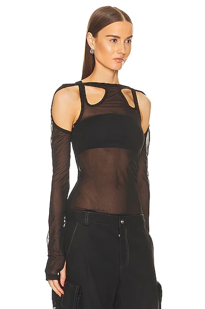 Shop Dion Lee Sheer Shift Loop Longsleeve In Black