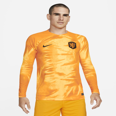 Shop Nike Netherlands 2022/23 Stadium Home  Men's Dri-fit Long-sleeve Soccer Jersey In Orange