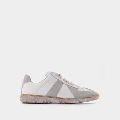 Shop Maison Margiela Replica Deconstructed Sneakers In White