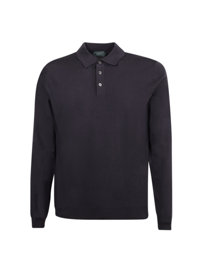Shop Zanone Flexwool Polo Shirt In Blu