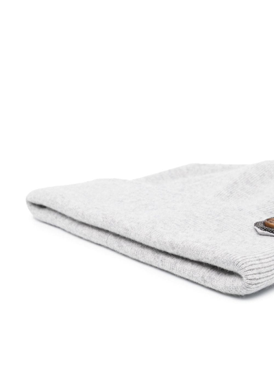 Brunello Cucinelli Button-detail Cashmere Beanie In Grey