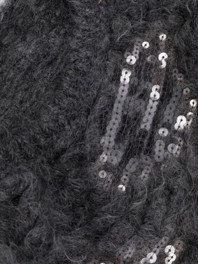 Brunello Cucinelli Knitted Embroidered Balaclava In Grey