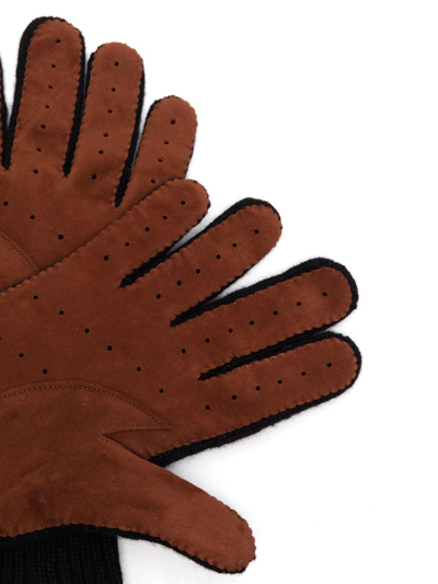 Shop Brunello Cucinelli Two-tone Cashmere Gloves In Black