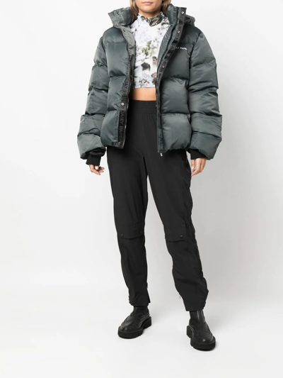 Shop Daily Paper Logo Padded Jacket In Green
