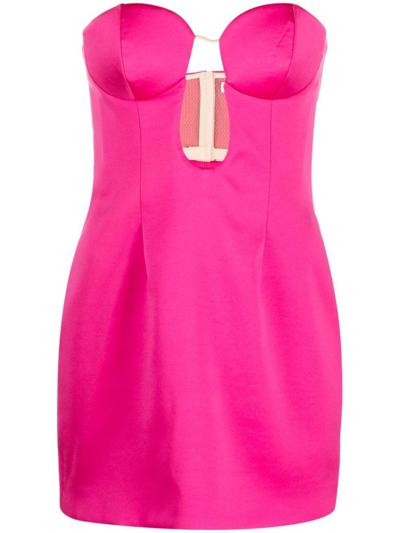 Shop Magda Butrym Cut-out Strapless Mini Dress In Pink