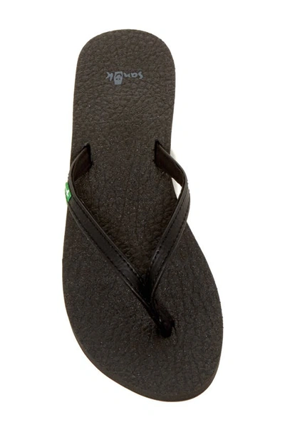 Shop Sanuk Yoga Spree 4 Flip Flop In Black