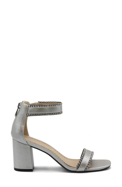 Shop Adrienne Vittadini Asti Jewled Sandal In Silver
