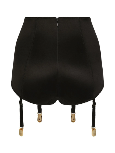 Dolce & Gabbana Satin High-waisted Briefs In Black