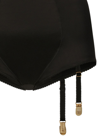 Dolce & Gabbana Satin High-waisted Briefs In Black