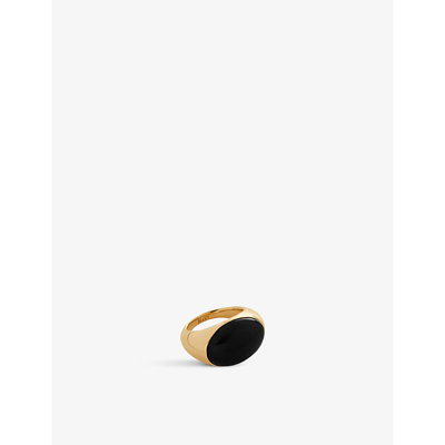 Monica Vinader X Kate Young Onyx Dome Ring In Black