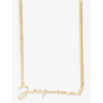 Jacquemus Le Necklace Signature Brass Necklace In Gold