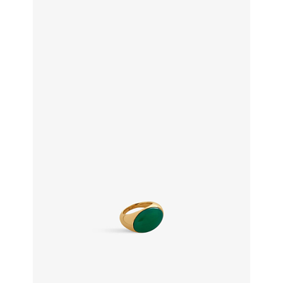 Monica Vinader X Kate Young Onyx Dome Ring In Green