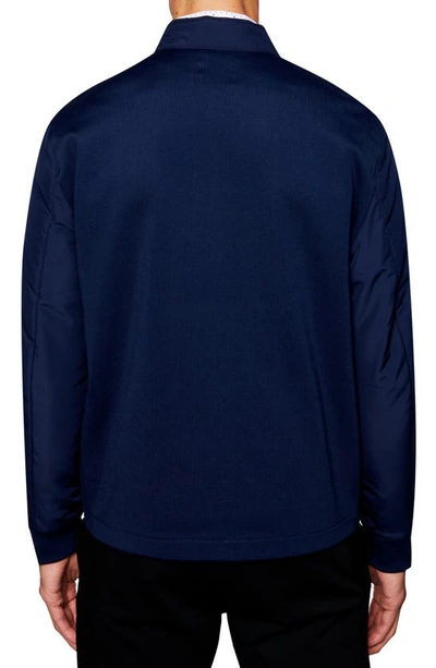 Construct Hybrid Bomber Jacket In Navy