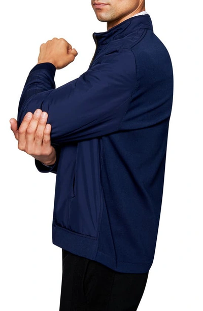 Construct Hybrid Bomber Jacket In Navy