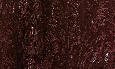 Shop Mac Duggal Sequin Embroidery A-line Gown In Burgundy