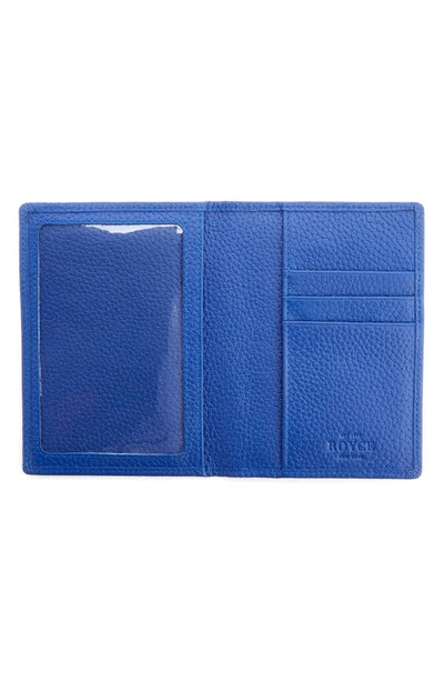 Royce New York Personalized Leather Vaccine Card Holder In Blue Gold Foil
