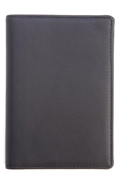 Shop Royce New York Personalized Leather Vaccine Card Holder In Black - Silver Foil