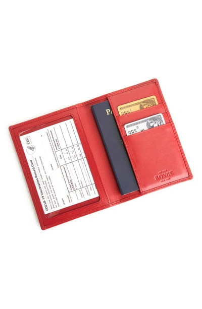 Shop Royce New York Personalized Leather Vaccine Card Holder In Red - Deboss