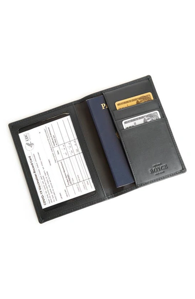Shop Royce New York Personalized Leather Vaccine Card Holder In Black - Gold Foil
