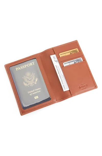 Royce New York Personalized Leather Rfid-blocking Passport Wallet With Vaccine Card Pocket In Tan - Deboss
