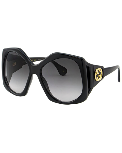 Shop Gucci Women's Gg0875s 62mm Sunglasses In Black