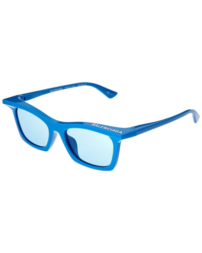 Shop Balenciaga Unisex Bb0099s 52mm Sunglasses In Blue