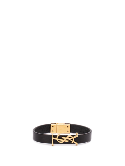 Shop Saint Laurent `opyum` Bracelet In Nero