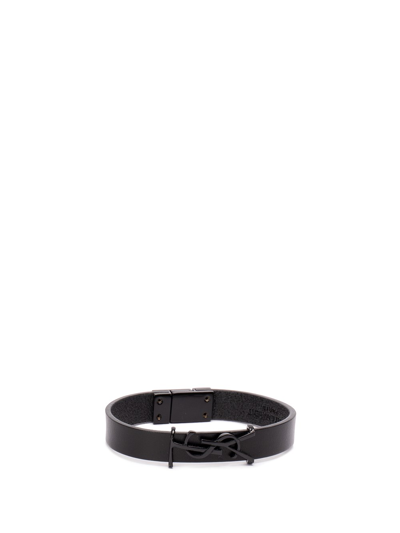 Shop Saint Laurent `opyum` Bracelet In Nero