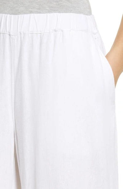 Shop Caslon Wide Leg Pull-on Linen Blend Pants In White