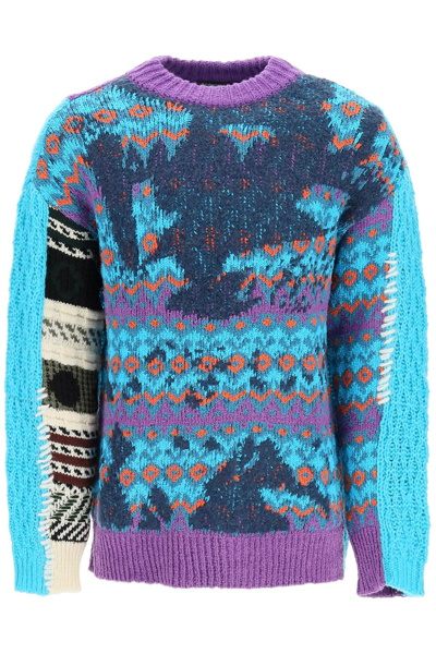Shop Andersson Bell 'river' Jacquard Sweater In Light Blue,purple,orange