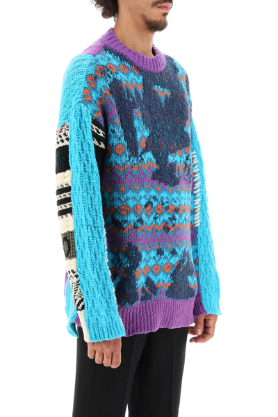 Shop Andersson Bell 'river' Jacquard Sweater In Light Blue,purple,orange